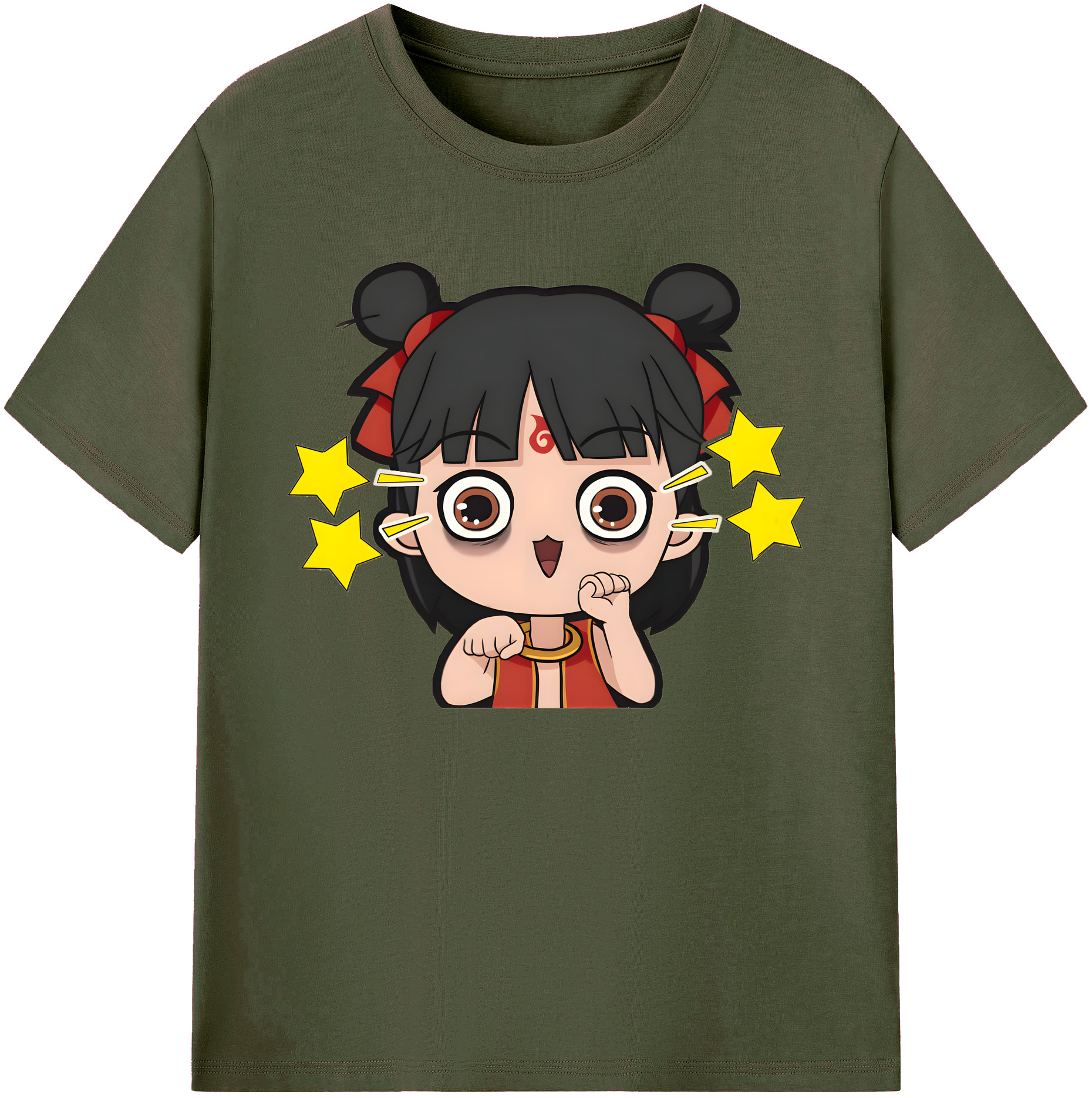 （画像用） Ne Zha 2 ナタ 魔童の大暴れ 綿100％ メンズ半袖Tシャツ｜肌触りやわらか＆通気性